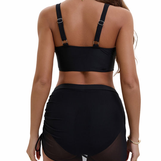 Damen Sportives Bikini-Set mit verstellbarem Wickelrock und modischen Details Heidi-Mode