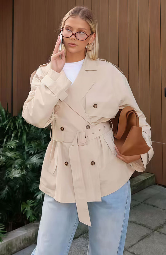 Damen Trenchcoat mit modischem Schnitt und taillierter Silhouette Heidi-Mode