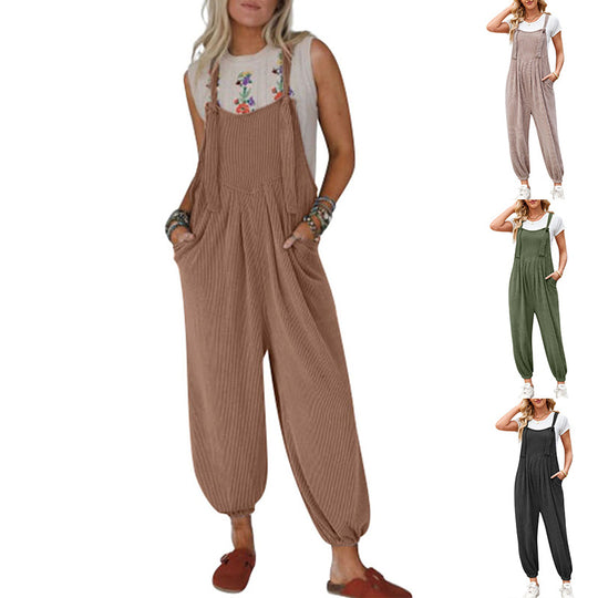 Damen Lässiger Jumpsuit mit praktischen Taschen Heidi-Mode