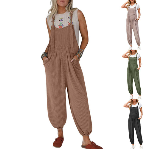 Damen Lässiger Jumpsuit mit praktischen Taschen Heidi-Mode