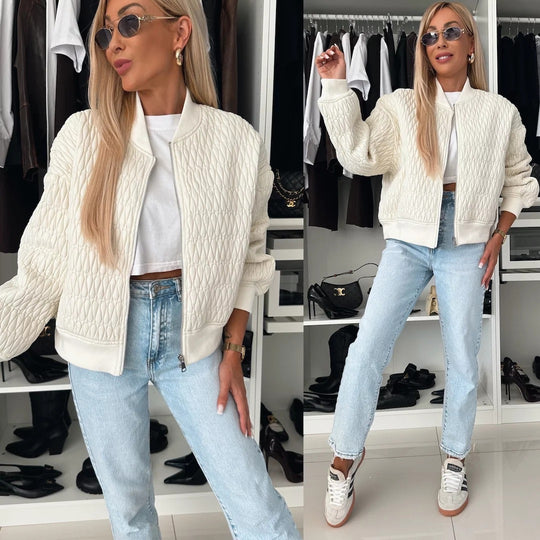 Damen elegante Steppjacke mit voluminösen Ärmeln Heidi-Mode