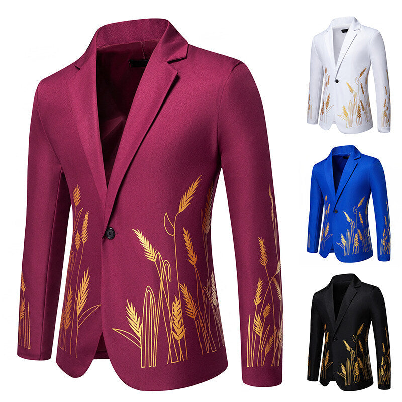 Damen Eleganter Blazer mit kunstvollem Pflanzenmuster und feiner Textur Heidi-Mode