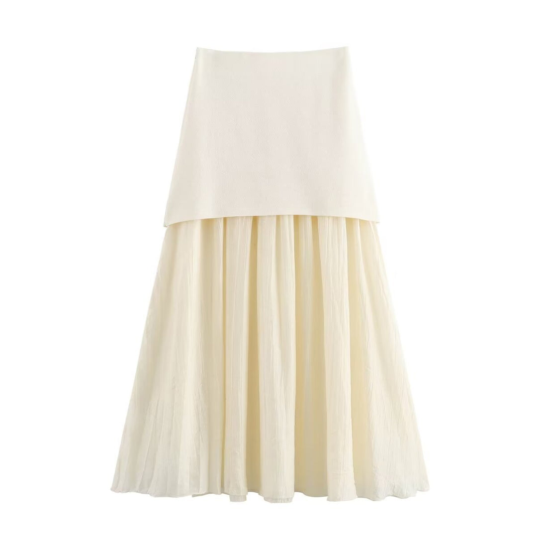 Damen Maxirock mit elegantem Falten-Design und volumetrischem Unterrock Heidi-Mode