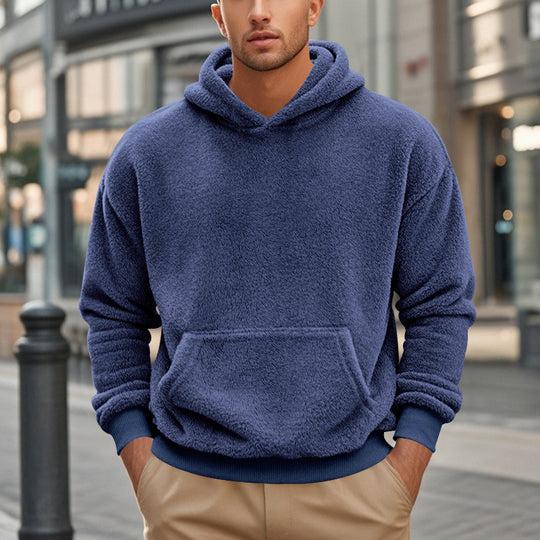 Herren übergroßer Fleece-Hoodie mit Kängurutasche und gemütlichem Schnitt Heidi-Mode