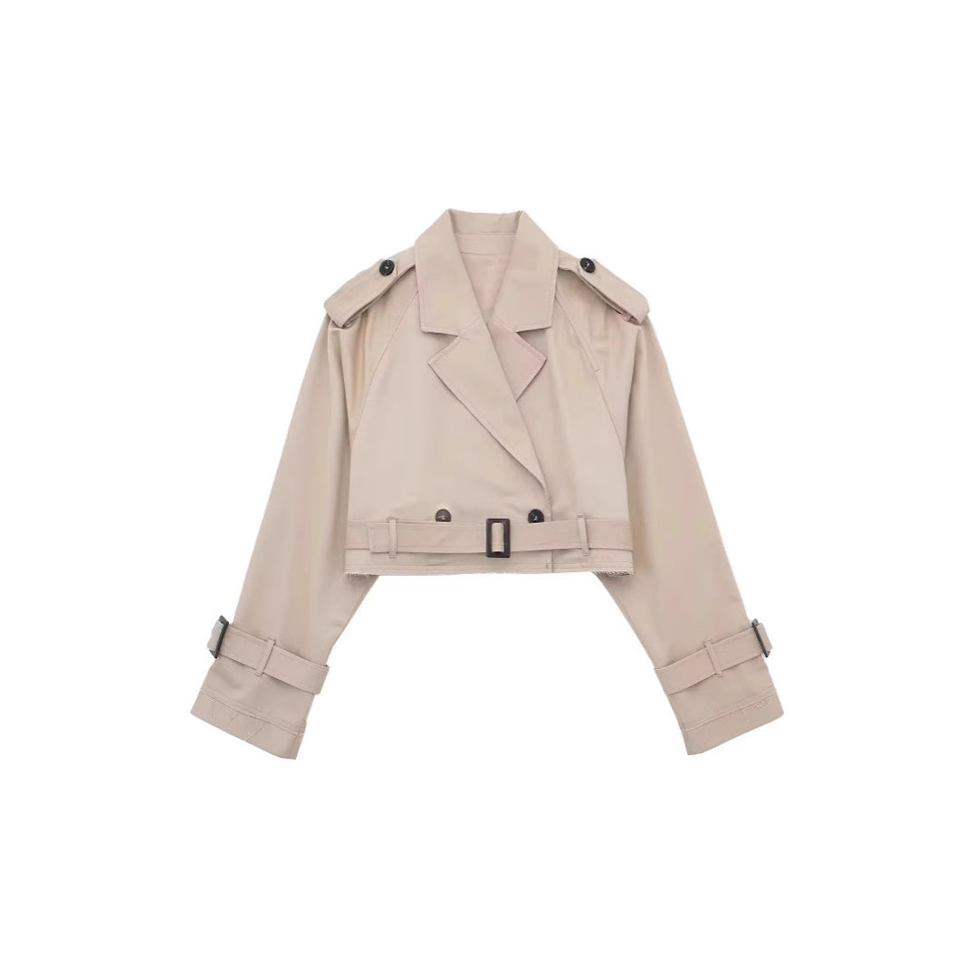 Damen moderne cropped Trenchjacke Heidi-Mode
