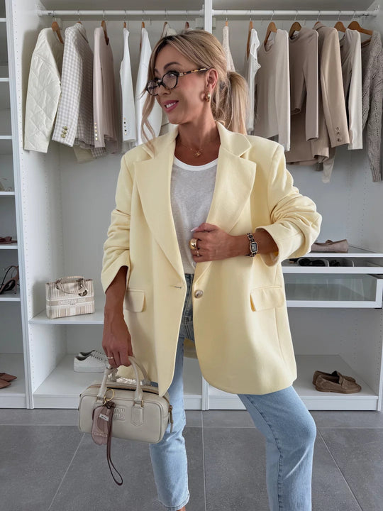 Damen oversized Blazerjacke mit modernem Schnitt und nachhaltigen Materialien Heidi-Mode
