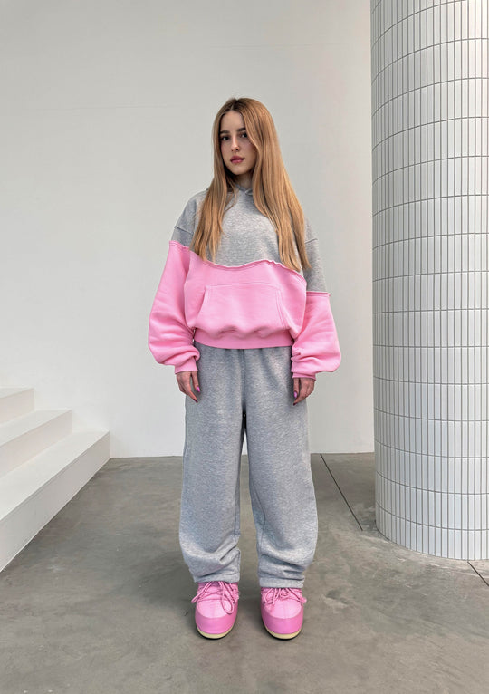 Damen modisches Sweat-Set mit kreativen Akzenten Heidi-Mode