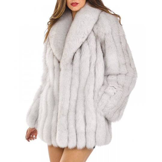 Damen Luxuriöse Kunstfelljacke mit voluminösen Ärmeln Heidi-Mode