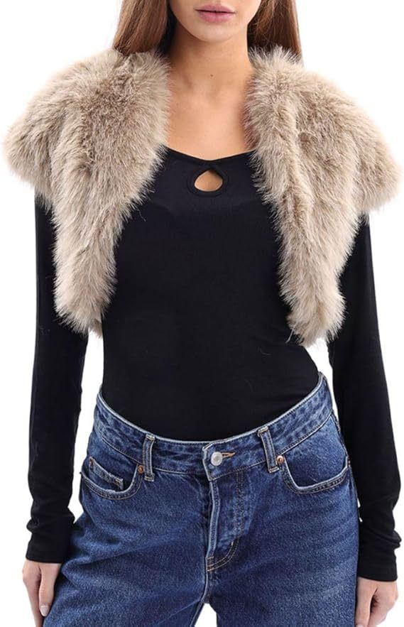 Damen Flauschige Kunstpelzweste im offenen Design Heidi-Mode