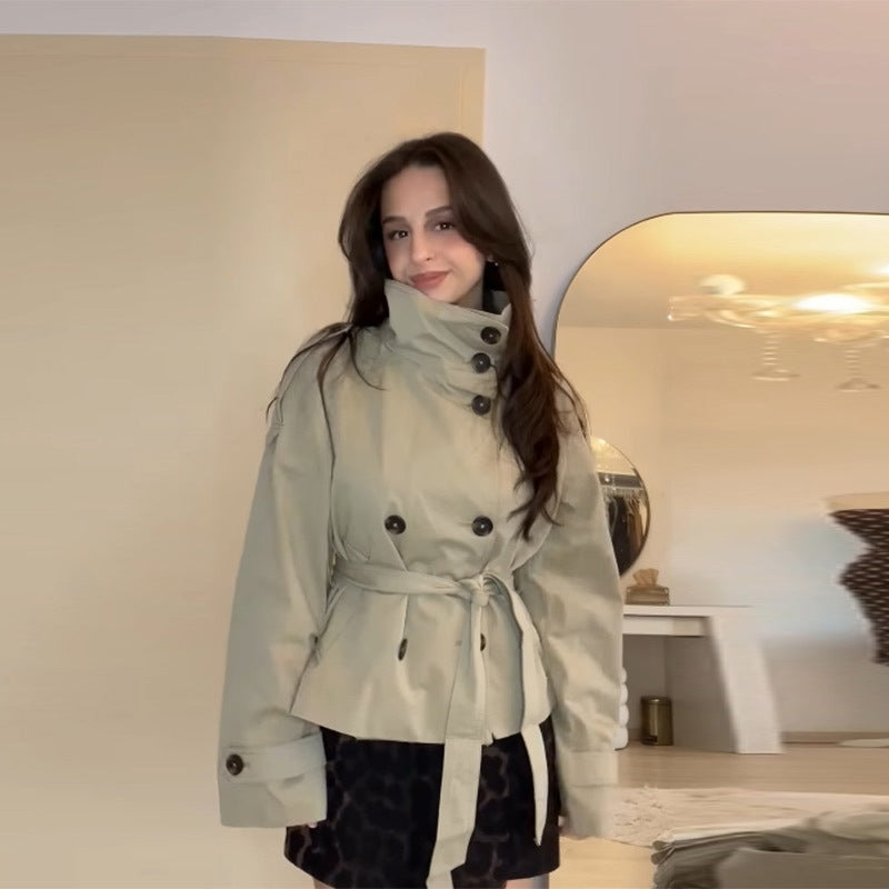 Damen Modische Trenchjacke mit tailliertem Schnitt und praktischen Taschen Heidi-Mode