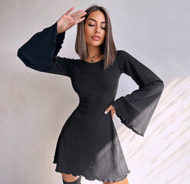 Heidi-Mode | Stricktrumpf Langärmliges Slim Fit Kleid