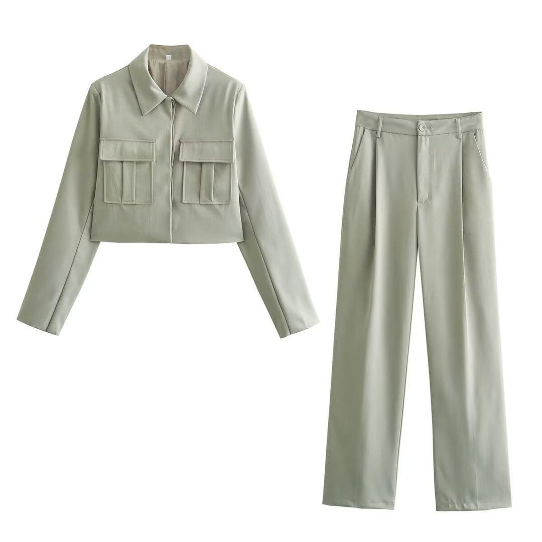 Damen weite, eleganten Bundfaltenhose mit seitlichen Taschen Heidi-Mode