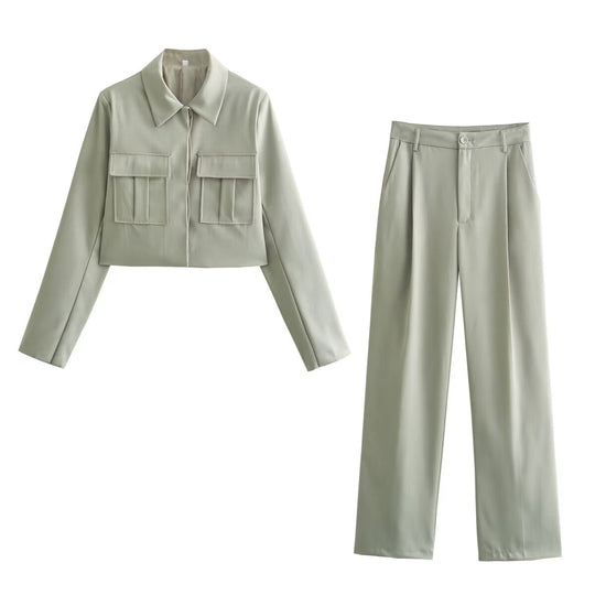 Damen weite, eleganten Bundfaltenhose mit seitlichen Taschen Heidi-Mode