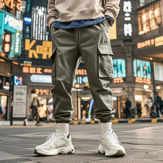 Herren Cargo-Jogginghose mit praktischen Taschen und elastischem Bund Heidi-Mode
