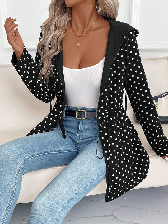 Damen Leichtgewichtige Kapuzenjacke mit tierischem Muster Heidi-Mode