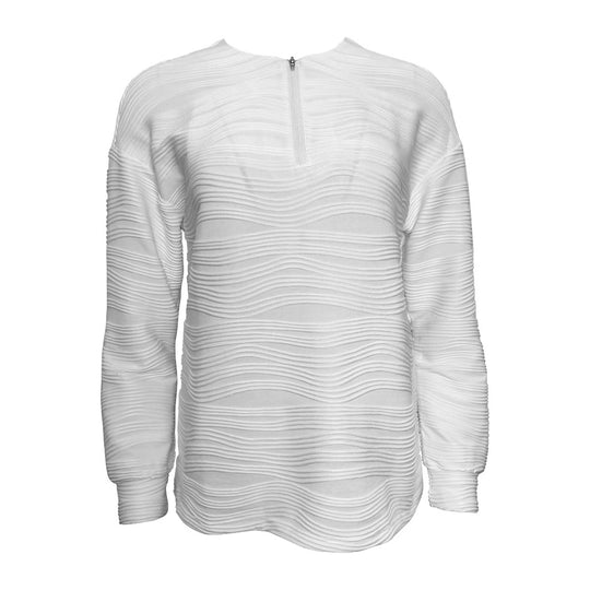 Damen lässiger Sweatshirt mit strukturiertem Design und Reißverschluss Heidi-Mode