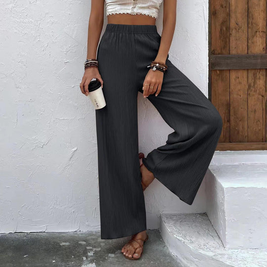 Damen Weite Plisséhose mit elastischem Bund und elegantem Fall Heidi-Mode