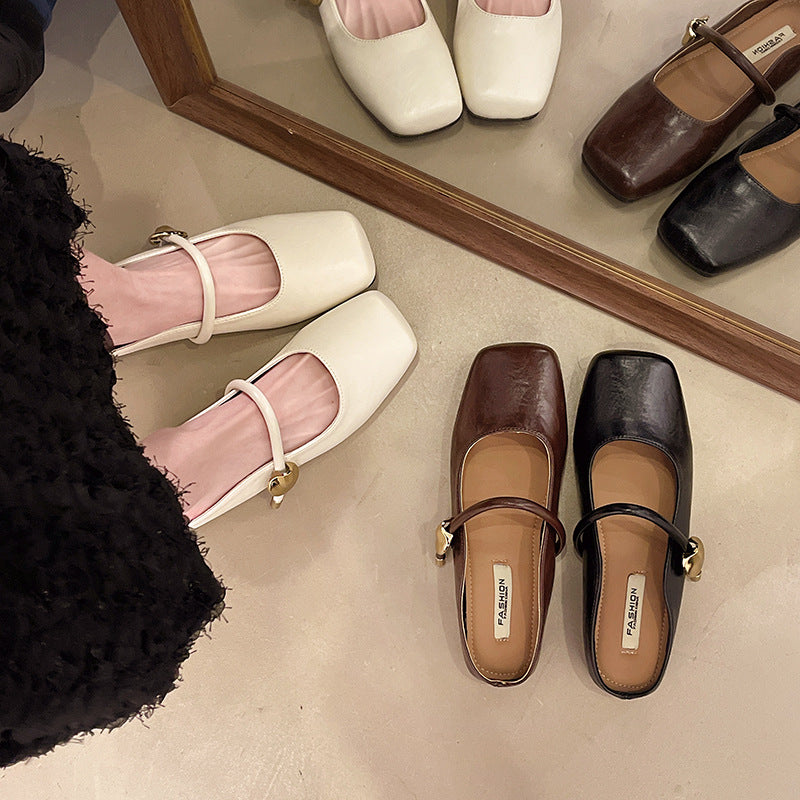 Damen Slingback Ballerinas mit modischem Riemchen und elegantem goldenen Detail Heidi-Mode