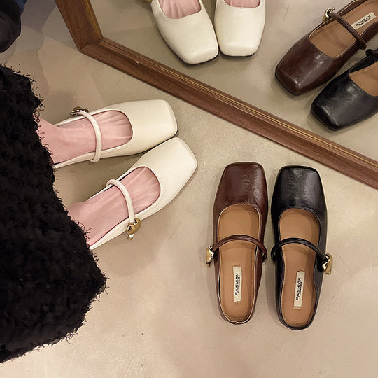 Damen Slingback Ballerinas mit modischem Riemchen und elegantem goldenen Detail Heidi-Mode