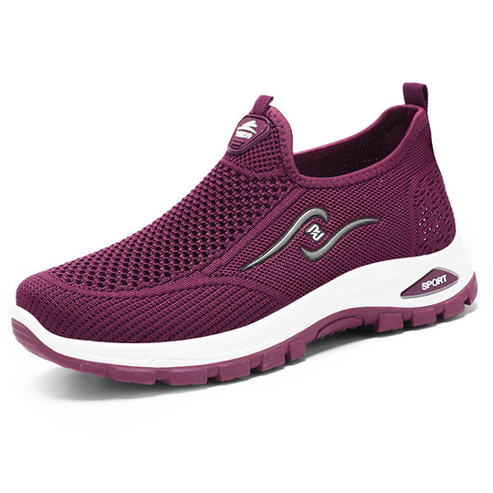 Damen Slip-On Sportschuhe mit atmungsaktiver Strickkonstruktion Heidi-Mode