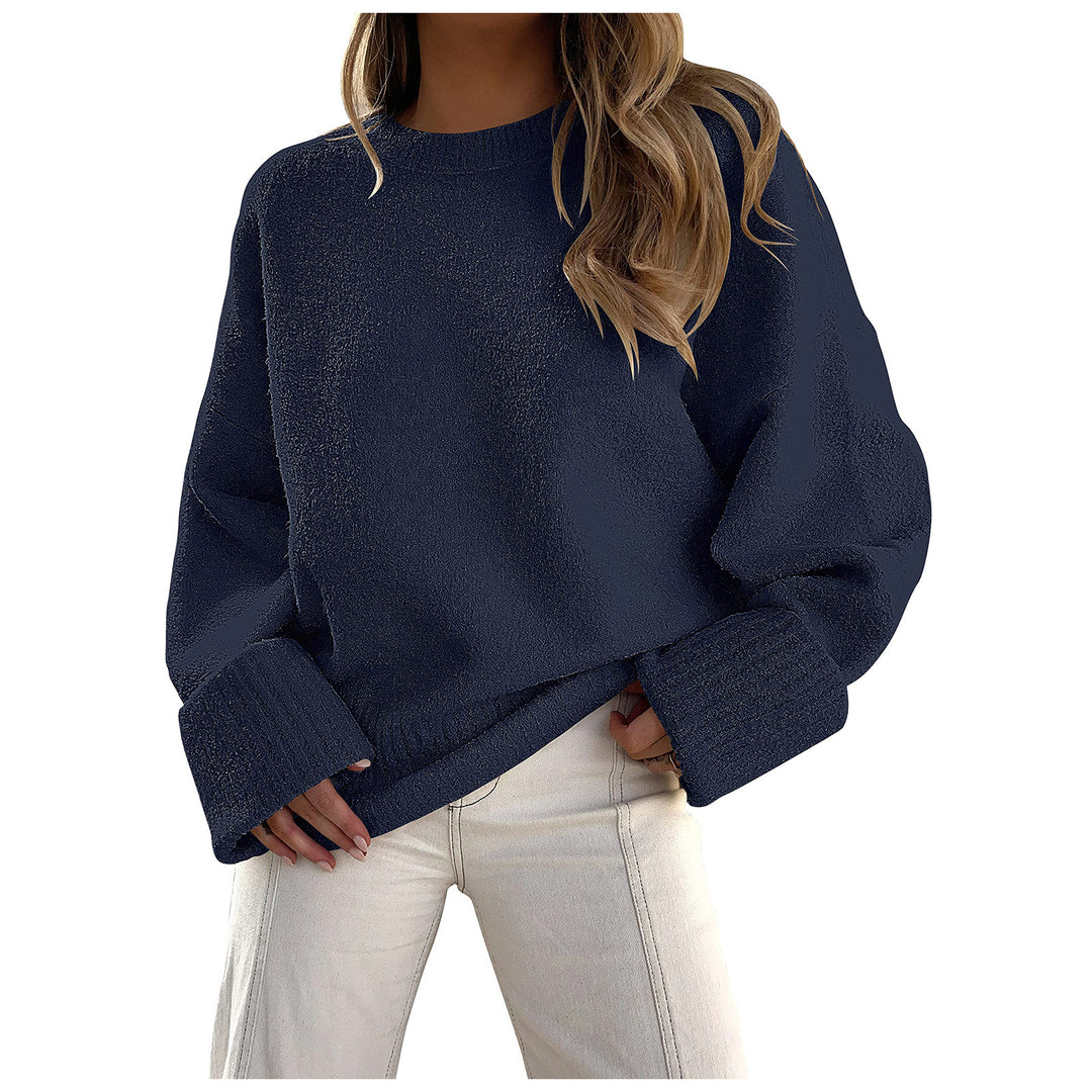 Damen Flauschiger Oversized Pullover mit breiten Bündchen Heidi-Mode