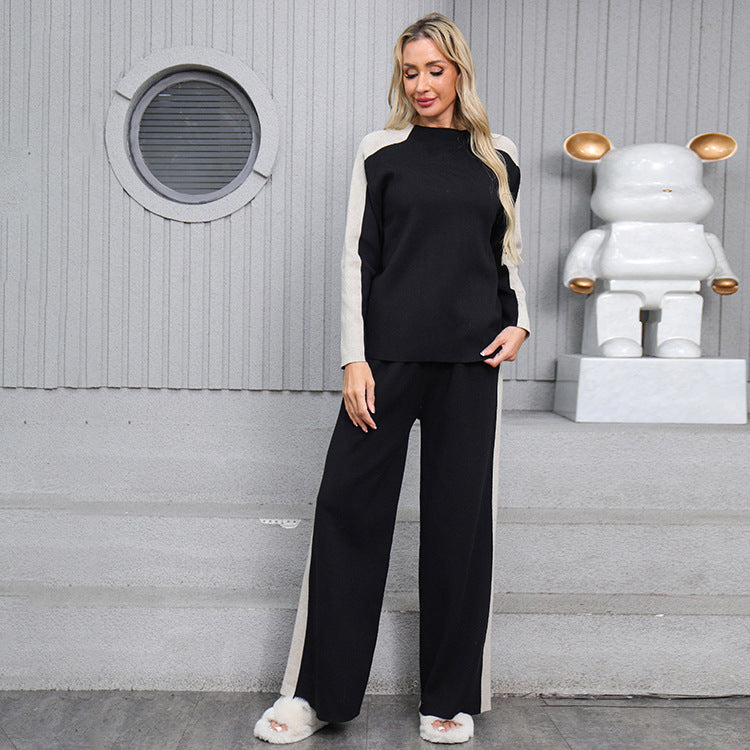 Damen modisches Freizeit-Loungewear-Set mit modernen Kontrastdetails Heidi-Mode