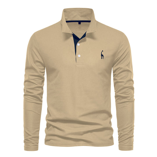 Herren Langarm Poloshirt mit modernem Kragen und atmungsaktiver Baumwollqualität Heidi-Mode