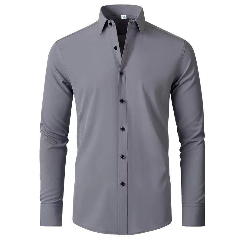 Herren Langarmhemd mit elegantem Schnitt und stilvollen Knopfdetails Heidi-Mode