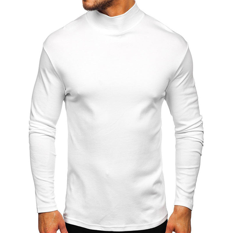 Herren Langarmshirt mit Stehkragen aus hochwertigem Material Heidi-Mode