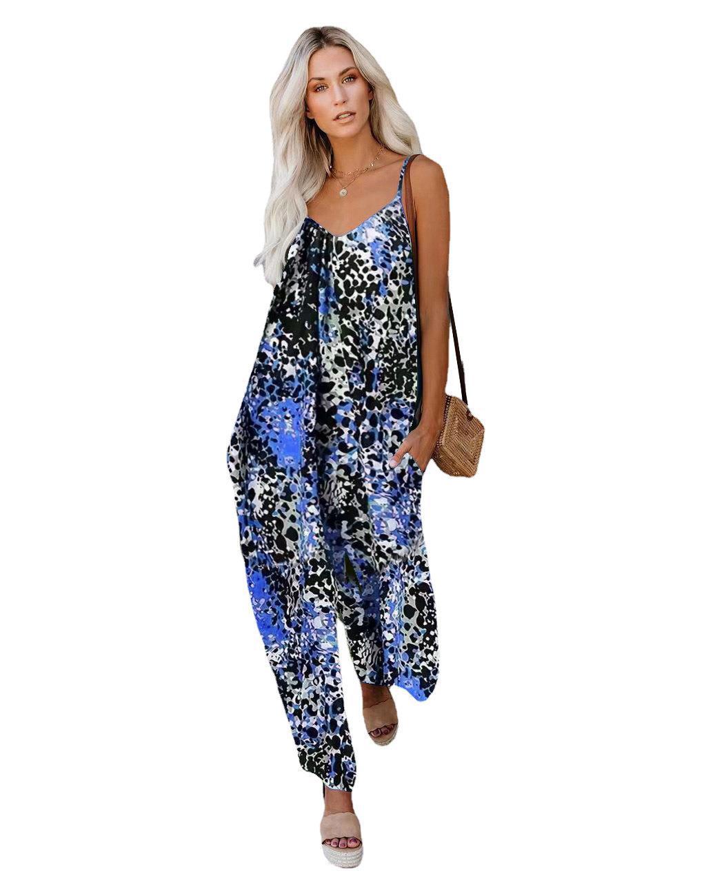 Damen Jumpsuit mit lässigem Schnitt und modischem Leopardenmuster Heidi-Mode