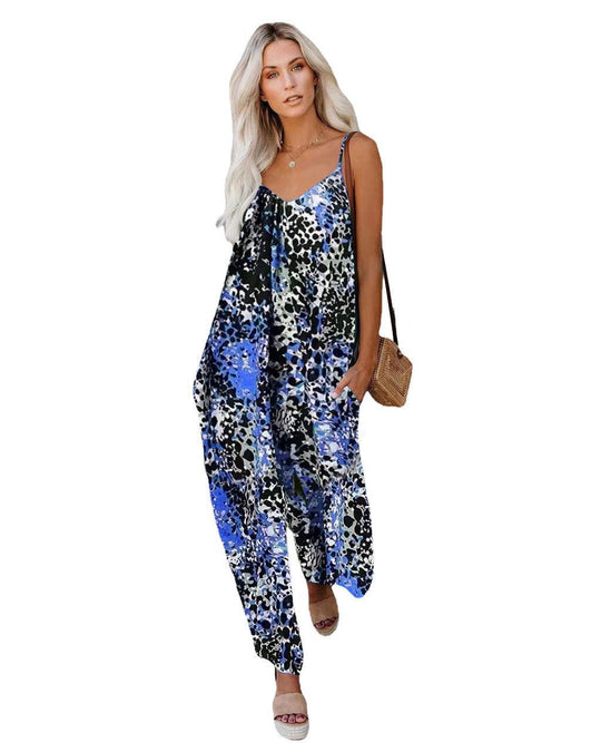 Damen Jumpsuit mit lässigem Schnitt und modischem Leopardenmuster Heidi-Mode