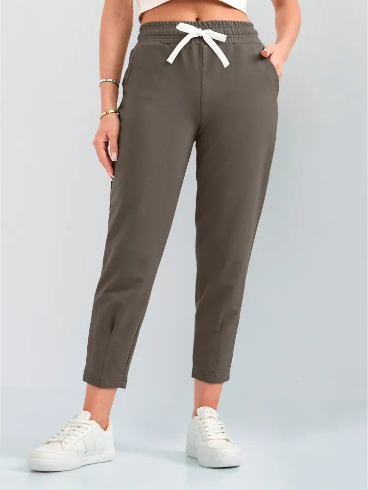 Damen Elegante Jogginghose mit Kordelzug und schmalem Schnitt Heidi-Mode