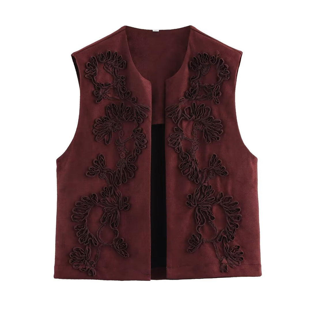 Damen Weste mit floralem Stickdesign Heidi-Mode