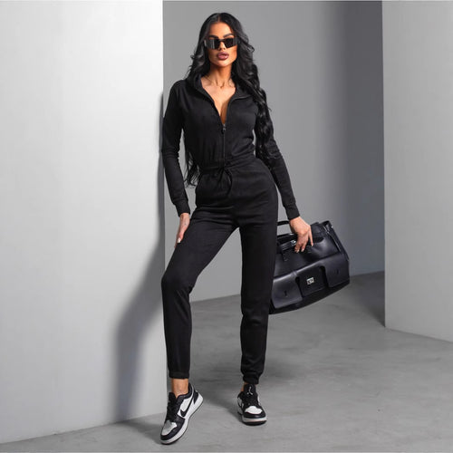 Damen stylischer Kapuzen-Jumpsuit Heidi-Mode