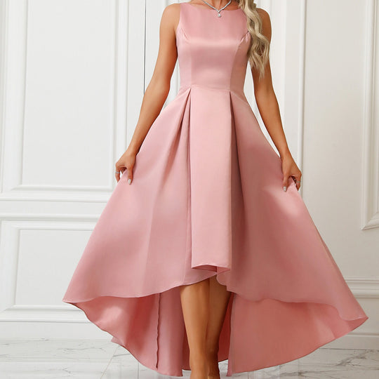 Damen Asymmetrisches Abendkleid aus satin mit Faltenwurf Heidi-Mode