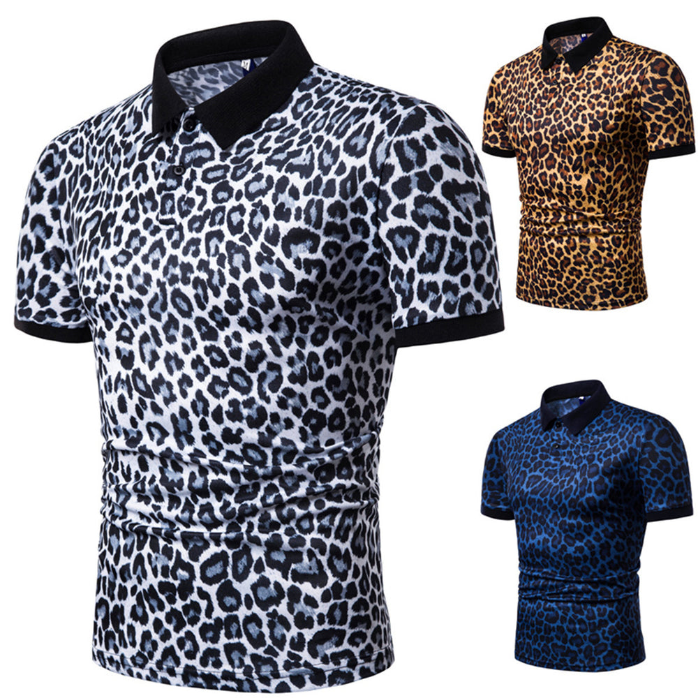 Herren Polo-Shirt mit aufregendem Leopardenmuster und modernem Schnitt Heidi-Mode