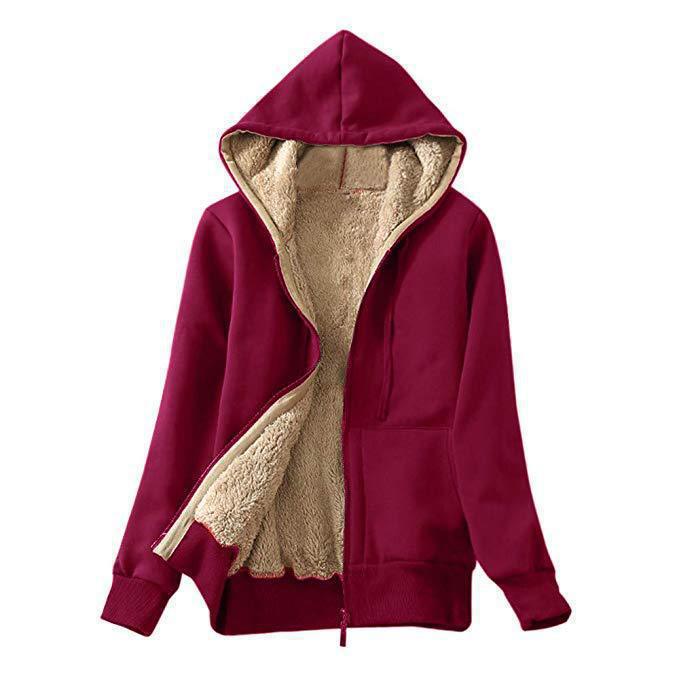 Damen Kuschelige Fleecejacke mit hohem Kragen und praktischem Reißverschluss Heidi-Mode
