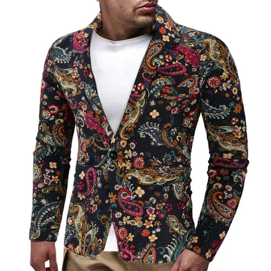 Herren modische Blazer mit buntem grafischem Design Heidi-Mode