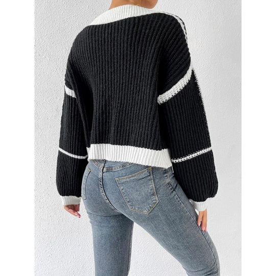 Damen Großer Strickcardigan mit voluminösen Ärmeln Heidi-Mode