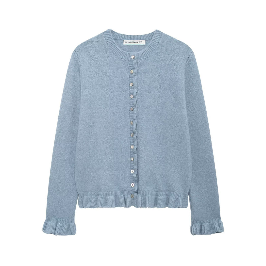 Damen elegante Strickjacke mit dekorativen Knöpfen Heidi-Mode