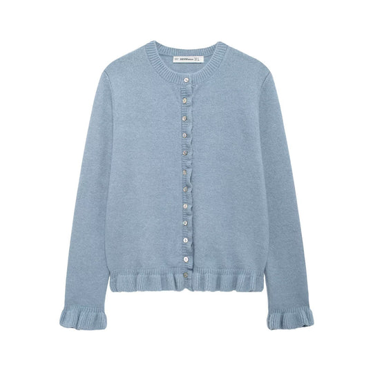 Damen elegante Strickjacke mit dekorativen Knöpfen Heidi-Mode