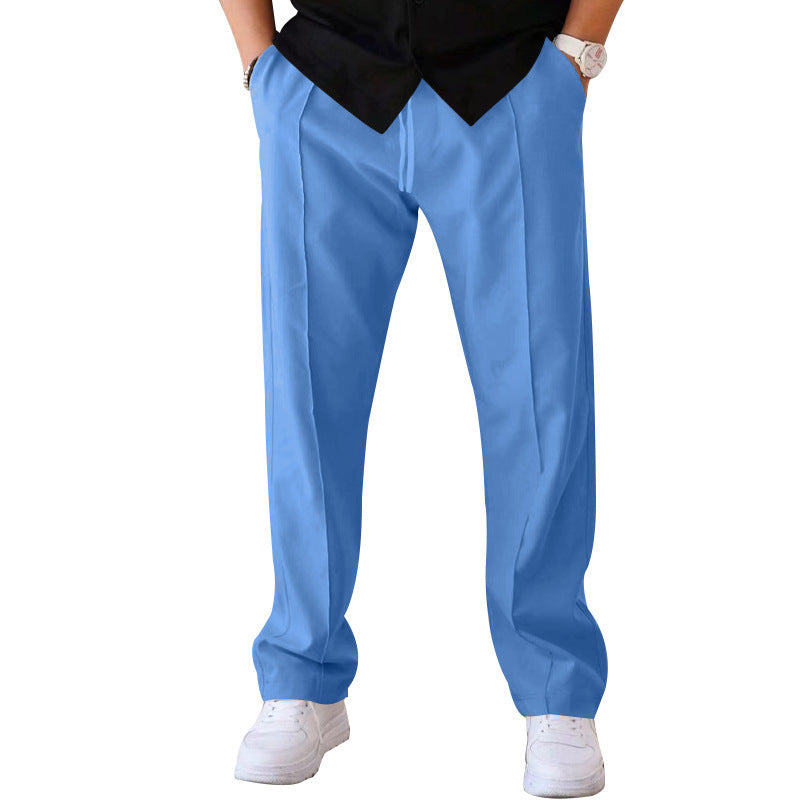 Herren elegante Freizeithose mit seitlichen Eingrifftaschen und geradem Schnitt Heidi-Mode
