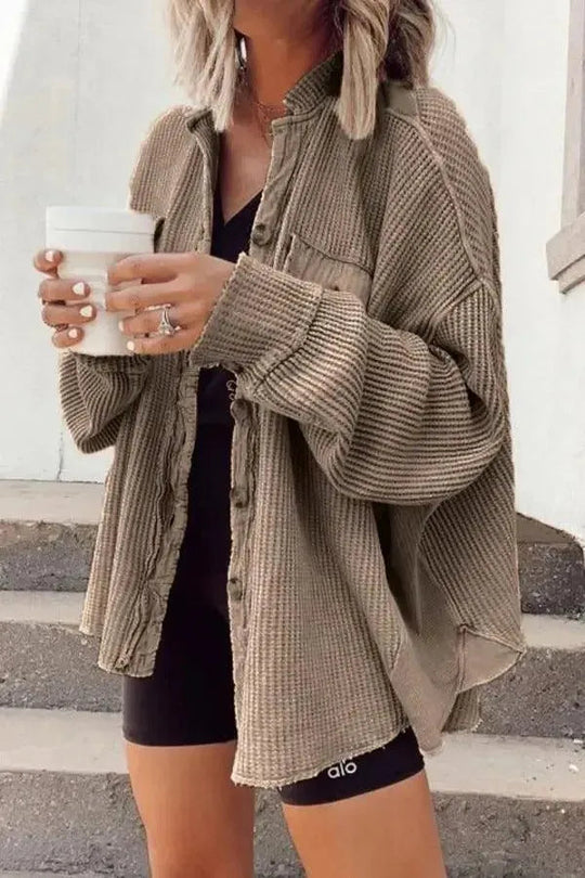 Heidi-Mode | Damen unregelmäßige Hemdjacke