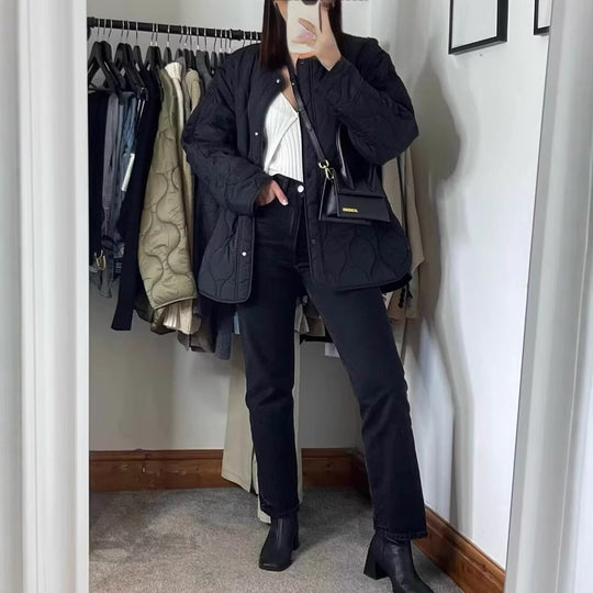 Damen Steppjacke mit zeitgemäßem Design und praktischen Seitentaschen Heidi-Mode