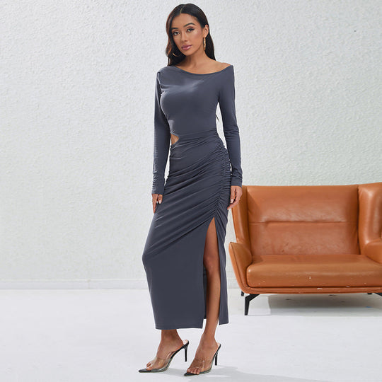 Heidi-Mode | Split-Knoten Taillenkleid Mid-Length Party Dress