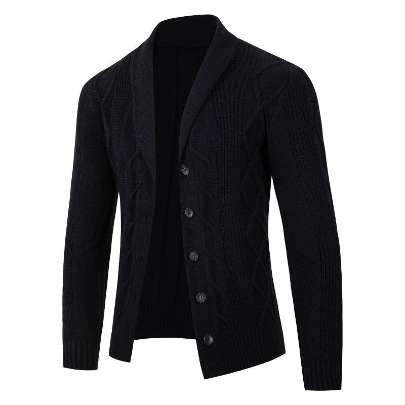 Herren Strickjacke mit innovativem Zopfmuster und gemütlichem Schnitt Heidi-Mode