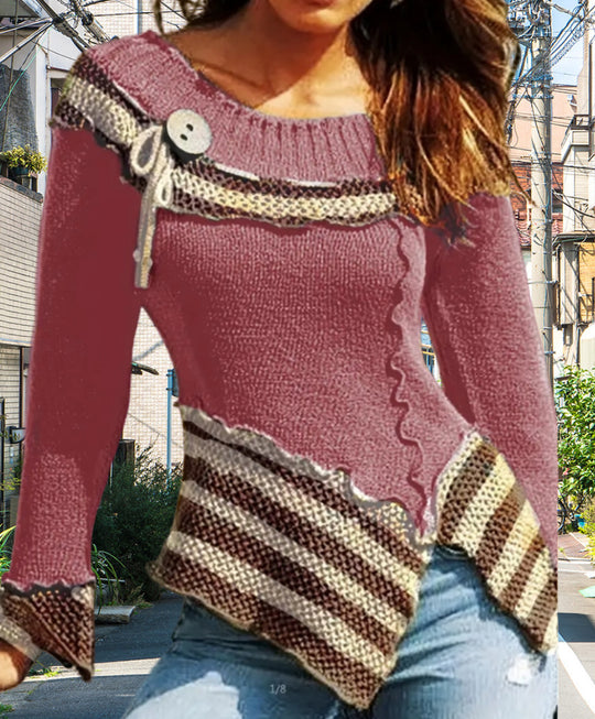 Damen Strickpullover mit kunstvollem Design und eleganten Details Heidi-Mode