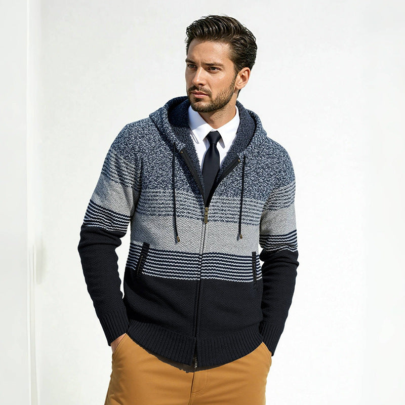 Herren Strickjacke mit Kapuze Heidi-Mode