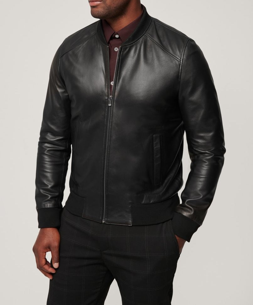 Herren klassische jacke im Biker-Stil mit elastischem Bund Heidi-Mode