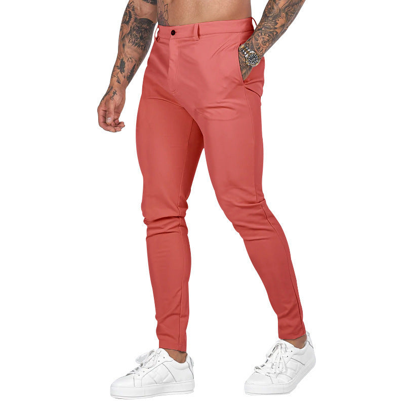 Herren Slim Fit Trousers aus elastischem Material mit seitlichen Taschen Heidi-Mode